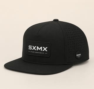 Custom Perforated Flat Brim Cap with Hexagon Badge thumb 3