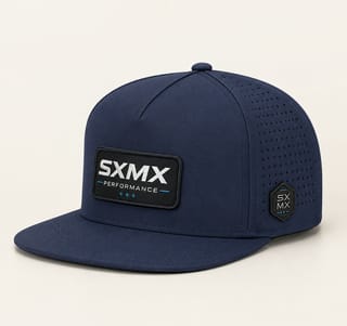 Custom Perforated Flat Brim Cap with Hexagon Badge thumb 4
