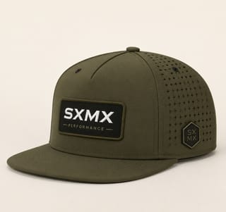 Custom Perforated Flat Brim Cap with Hexagon Badge thumb 5