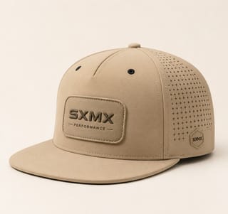 Custom Perforated Flat Brim Cap with Hexagon Badge thumb 6