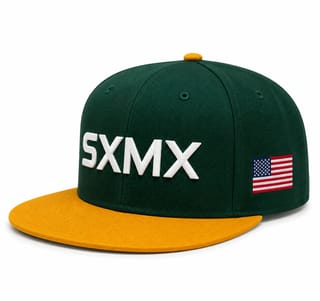 Custom 3D Embroidery Flat Brim Snapback with Flag Patch thumb 3