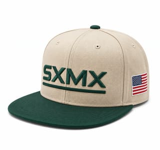 Custom Light Blue Flat Brim Snapback with Flag Patch thumb 3