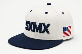 Custom Cream Flat Brim Snapback with American Flag Patch thumb 8