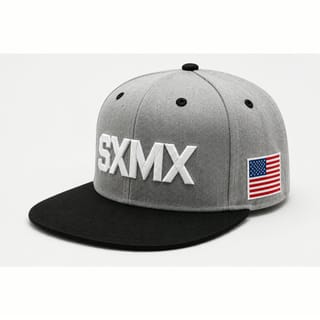 Custom Cream Flat Brim Snapback with American Flag Patch thumb 3
