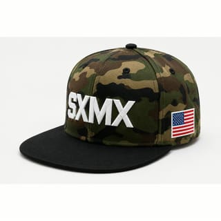 Custom Cream Flat Brim Snapback with American Flag Patch thumb 4