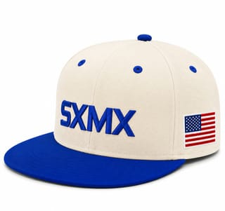 Custom 3D Embroidery Flat Brim Cap with Royal Blue Brim thumb 6
