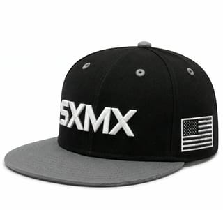 Custom 3D Embroidery Flat Brim Cap with Royal Blue Brim thumb 4