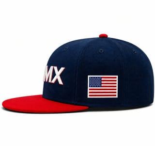 Custom 3D Embroidery Flat Brim Cap with Royal Blue Brim thumb 5