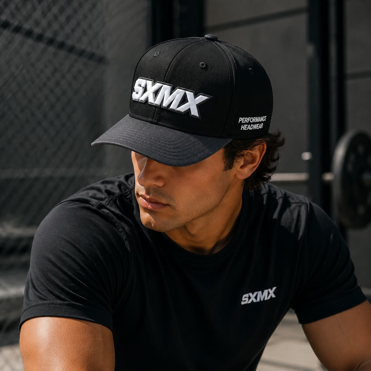Custom Two-Tone Baseball Cap with Embroidered Logo on model