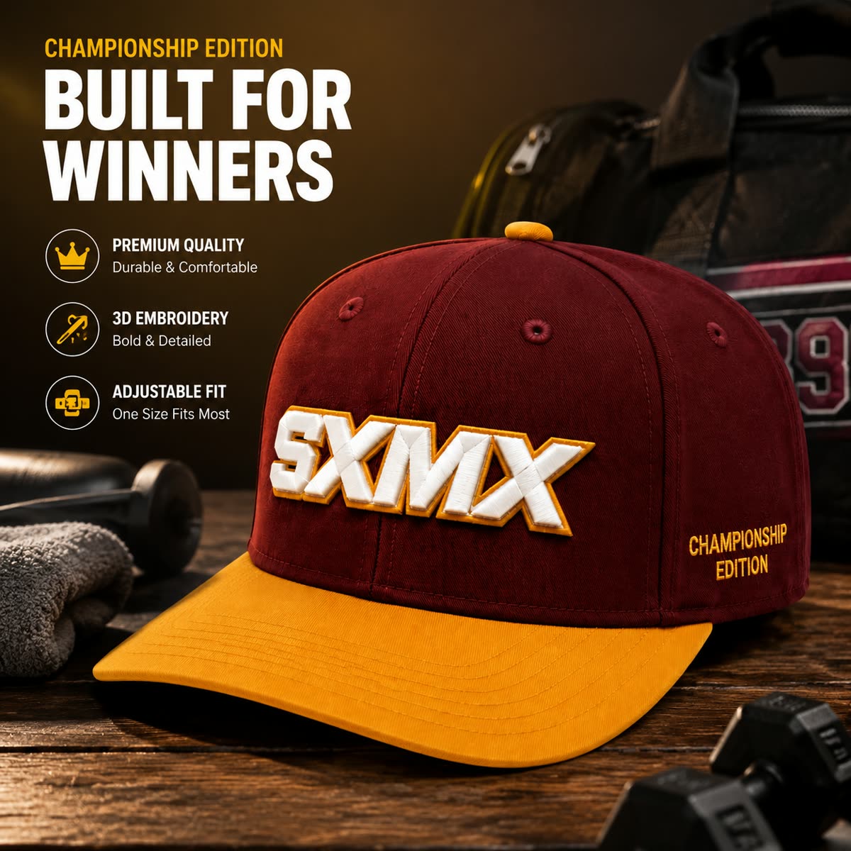 Custom Two-Tone Baseball Cap with Embroidered Logo scene