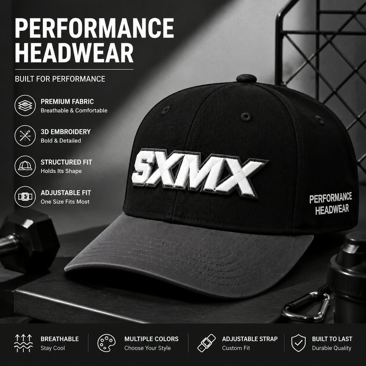 Custom Two-Tone Baseball Cap with Embroidered Logo scene