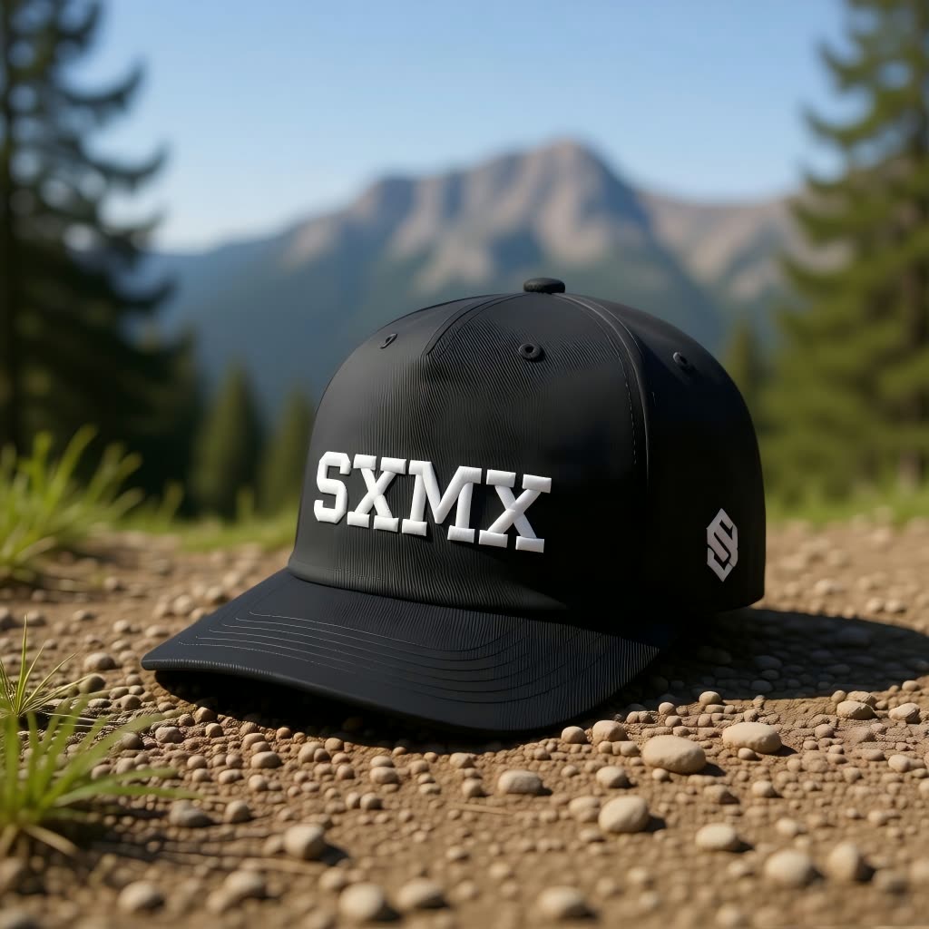 Custom All Black Performance Baseball Cap with White Embroidery scene