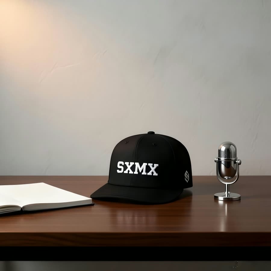 Custom All Black Performance Baseball Cap with White Embroidery scene