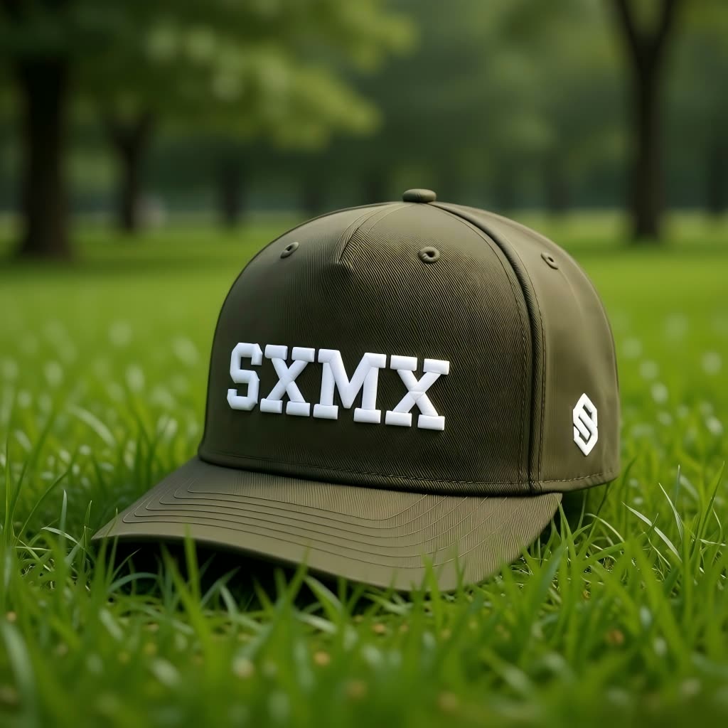 Custom Minimalist Embroidered Baseball Cap in Black scene