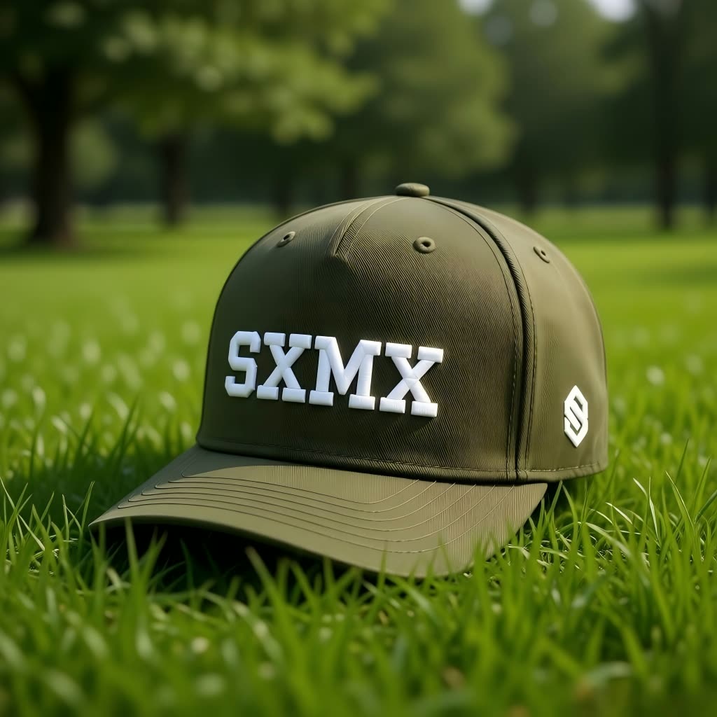 Custom Minimalist Embroidered Baseball Cap in Black scene
