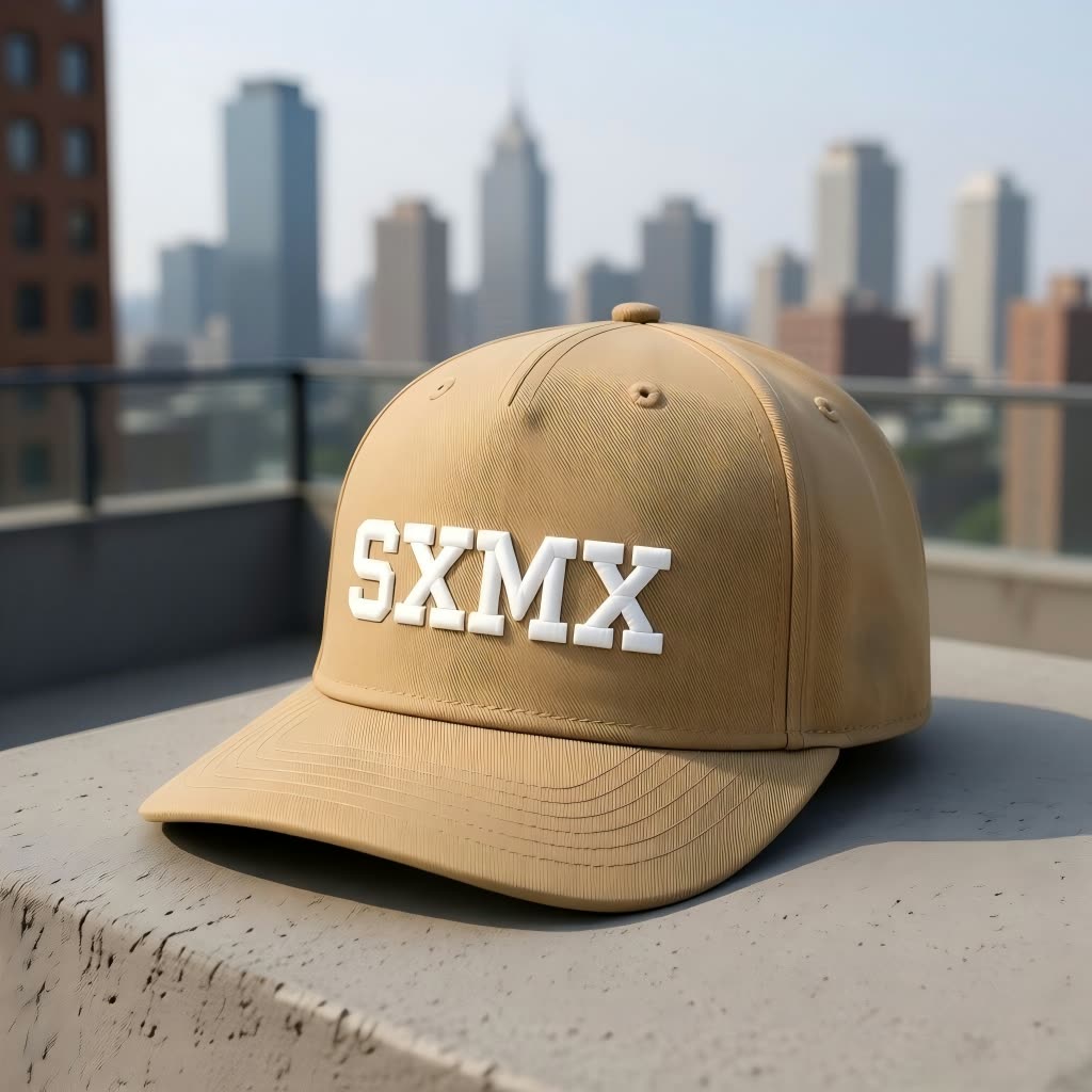 Custom Minimalist Embroidered Baseball Cap in Black scene