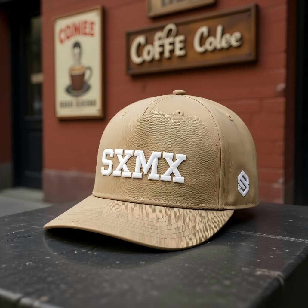 Custom Minimalist Embroidered Baseball Cap in Black scene