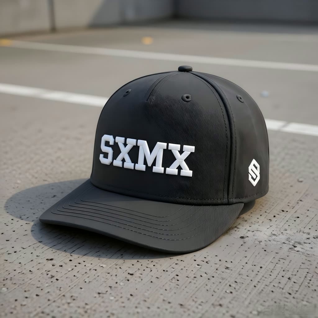 Custom Minimalist Embroidered Baseball Cap in Black scene