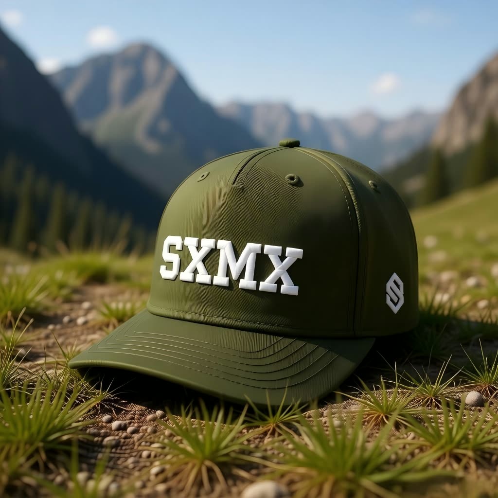 Custom Minimalist Embroidered Baseball Cap in Black scene