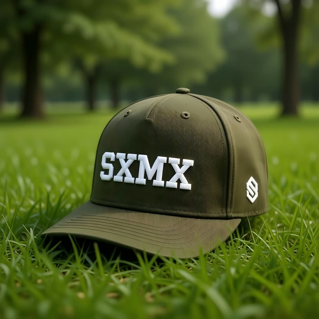 Custom Minimalist Embroidered Baseball Cap in Black scene