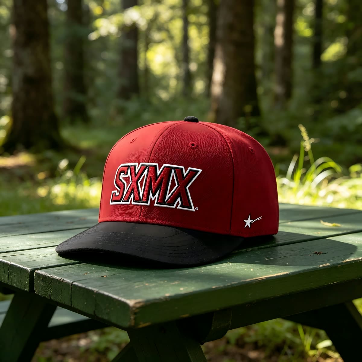 Custom White and Green Embroidered Lettering Cap scene