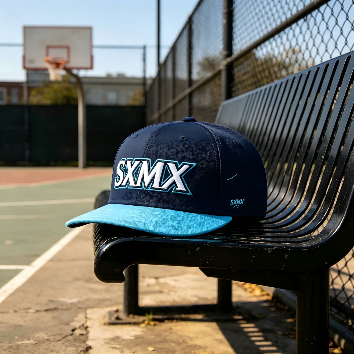 Custom White and Green Embroidered Lettering Cap scene