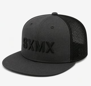 Custom Khaki Flat Brim Trucker Cap with White Logo thumb 5