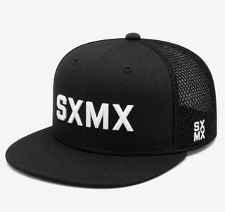 Custom Khaki Flat Brim Trucker Cap with White Logo thumb 6