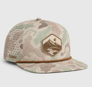 Custom Topographic Print Camp Cap with Rope Accent thumb 2