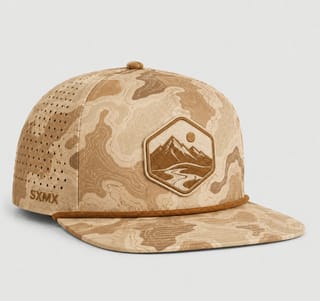 Custom Topographic Print Camp Cap with Rope Accent thumb 5