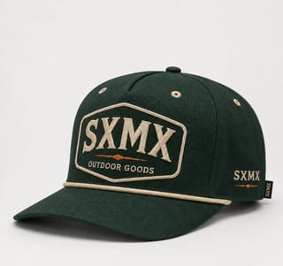 Custom Dark Green Rope Trim Camp Cap with Embroidered Patch