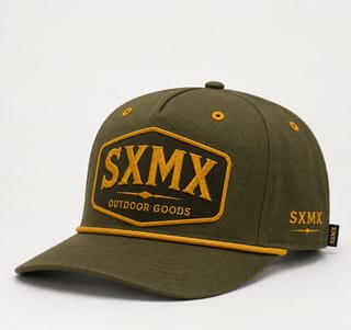 Custom Dark Green Rope Trim Camp Cap with Embroidered Patch thumb 3