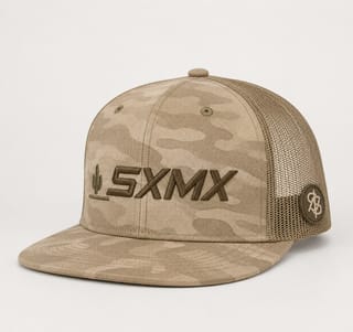Custom Black Camo Flat Brim Trucker Cap with Mesh Back thumb 5