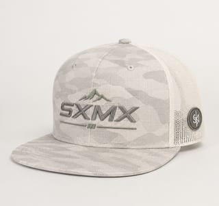 Custom Black Camo Flat Brim Trucker Cap with Mesh Back thumb 6