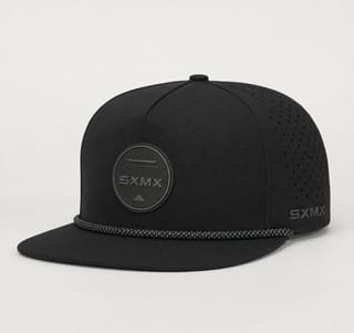 Custom White Rope Trim Camp Cap with Perforated Panels thumb 2