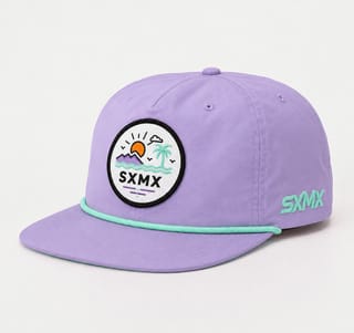 Custom Navy Wave and Sun Camp Cap with Rope Trim thumb 7