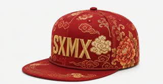Custom Teal Floral Flat Brim Cap with Suede Brim, Flat Brim thumb 15