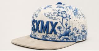 Custom Teal Floral Flat Brim Cap with Suede Brim, Flat Brim thumb 9