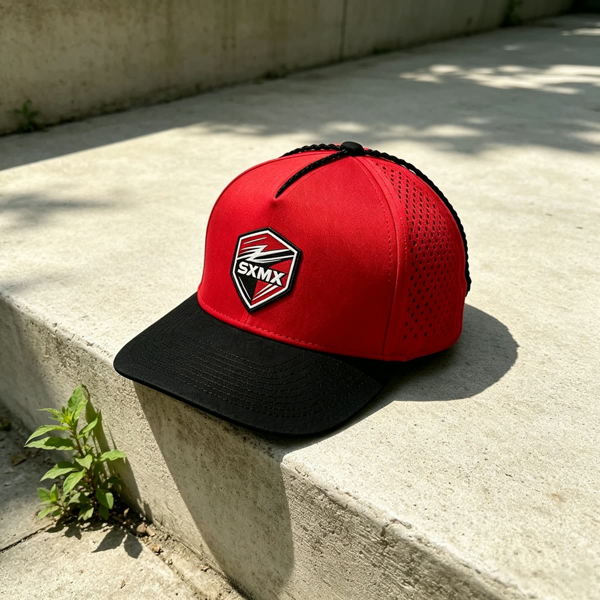 Custom Gray Two-Tone Rope Trim Cap with Embroidered Patch scene
