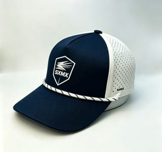 Custom Gray Two-Tone Rope Trim Cap with Embroidered Patch thumb 2