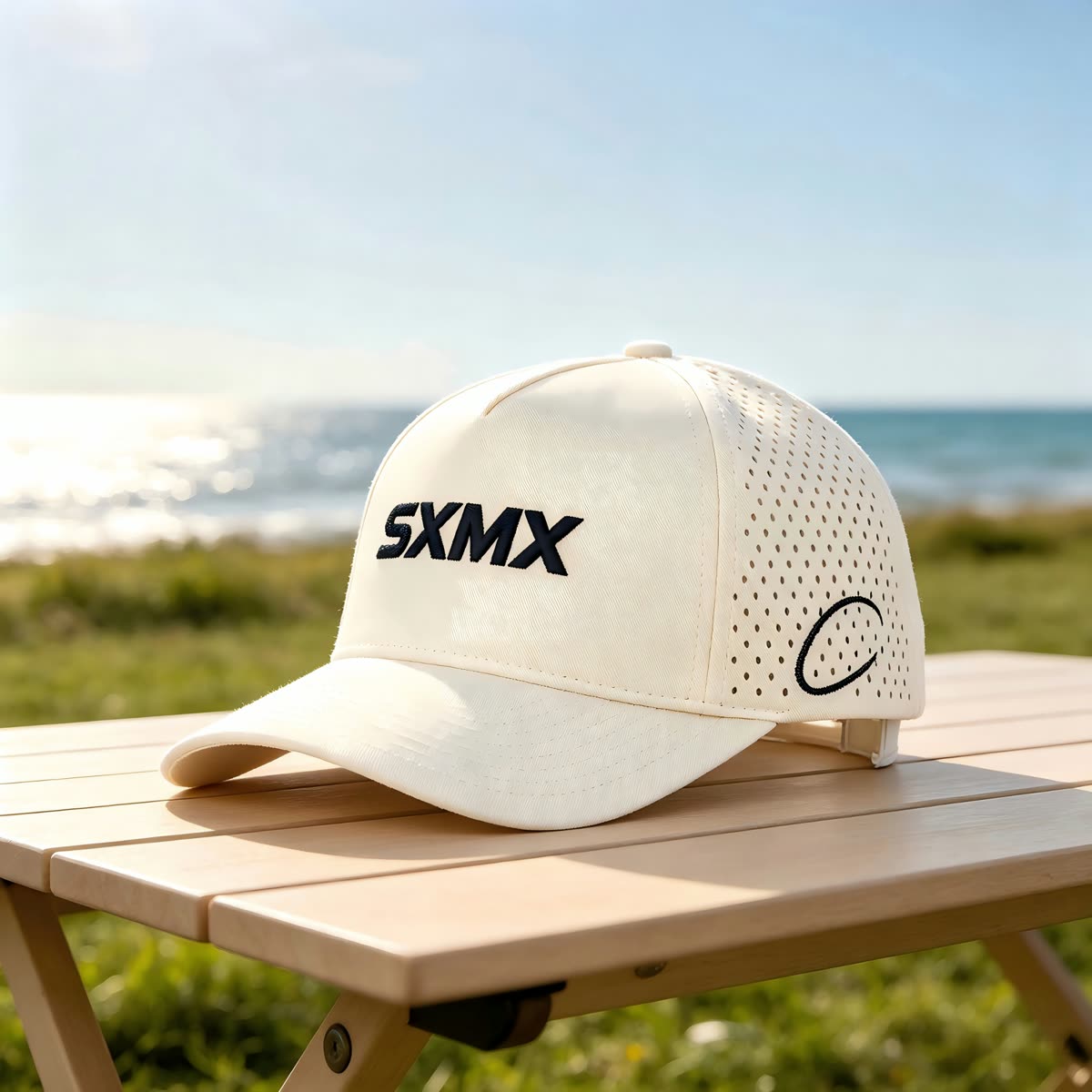 Custom Olive Perforated Cap with Embroidered Logo scene