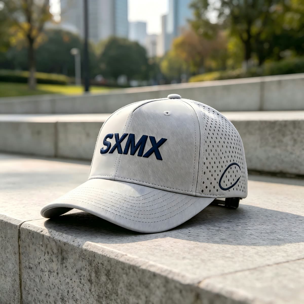 Custom Olive Perforated Cap with Embroidered Logo scene