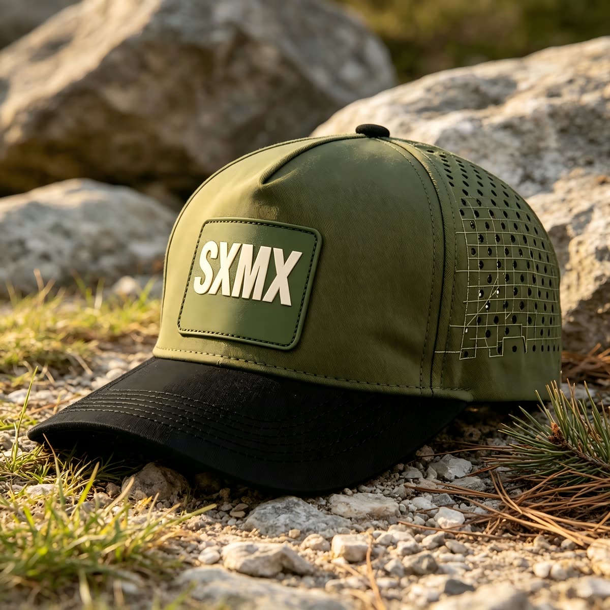 Custom Star Stripe Trucker Cap with Square Patch scene