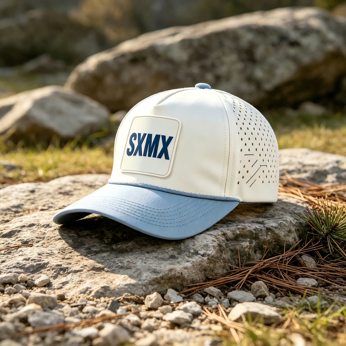 Custom Star Stripe Trucker Cap with Square Patch scene