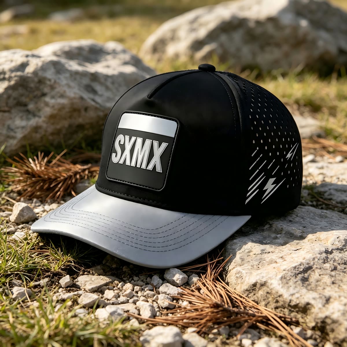Custom Star Stripe Trucker Cap with Square Patch scene
