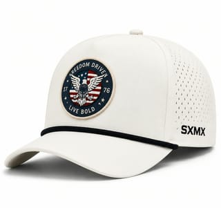 Custom American Flag Eagle Rope Trim Cap