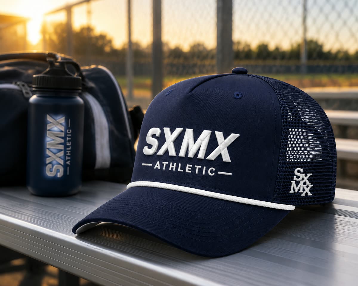 Custom White 3D Logo Trucker Cap with Rope Trim scene