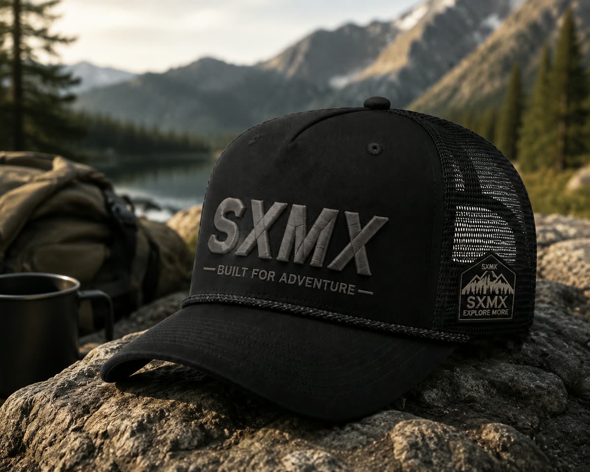 Custom White 3D Logo Trucker Cap with Rope Trim scene