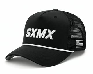Custom White 3D Logo Trucker Cap with Rope Trim