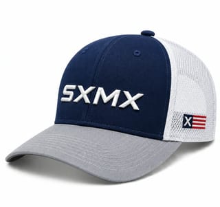 Custom Olive X Patch Trucker Cap with Black Mesh thumb 4